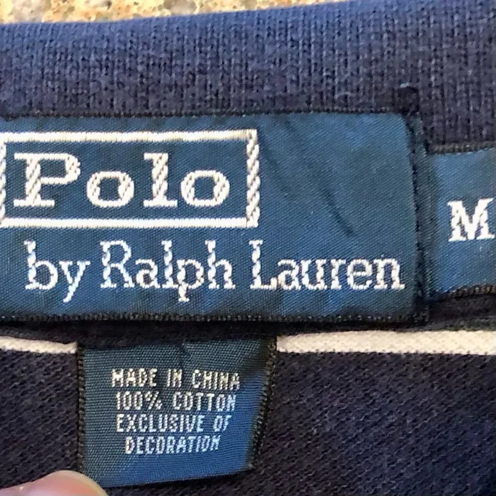 Polo by Ralph Lauren Striped Polo in Navy/Green/White/Red Men’s M